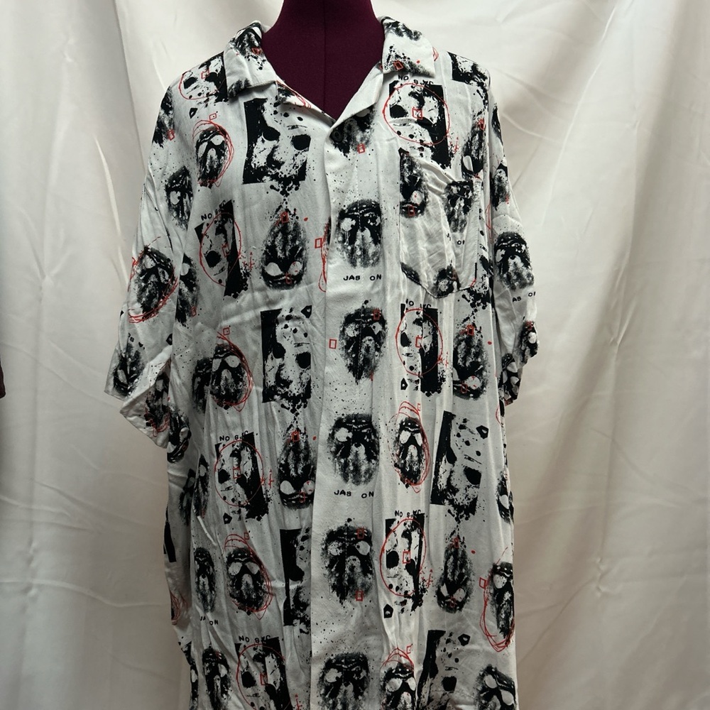 Source Unknown Black and White Casual Button Down Shirt